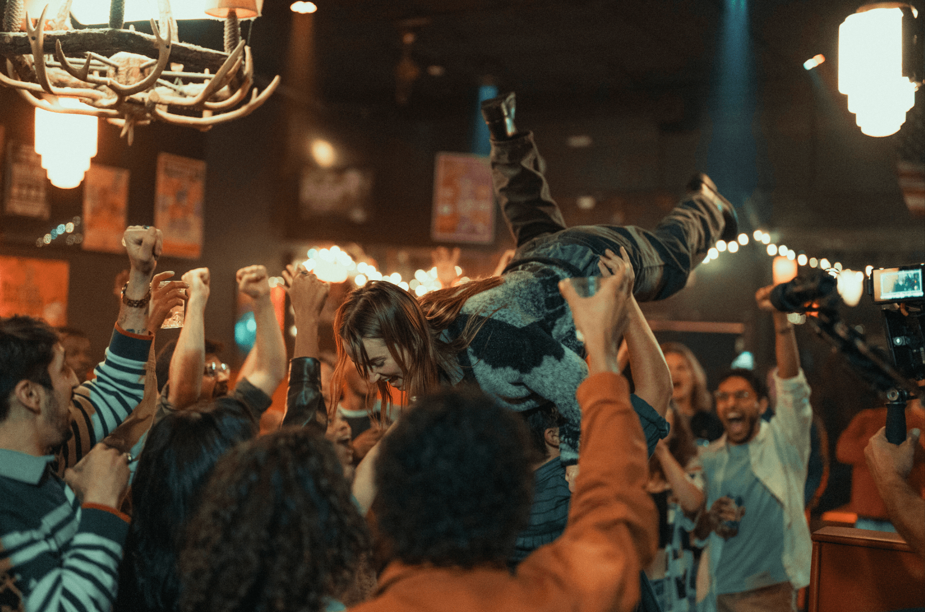 Setting up the bar scene. 47 extras, one perfect moment.